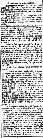 „A máramarosi zsidóhajsza.” (Forrás: Pesti Hírlap, 1882. 10. 05., 4. o.)
